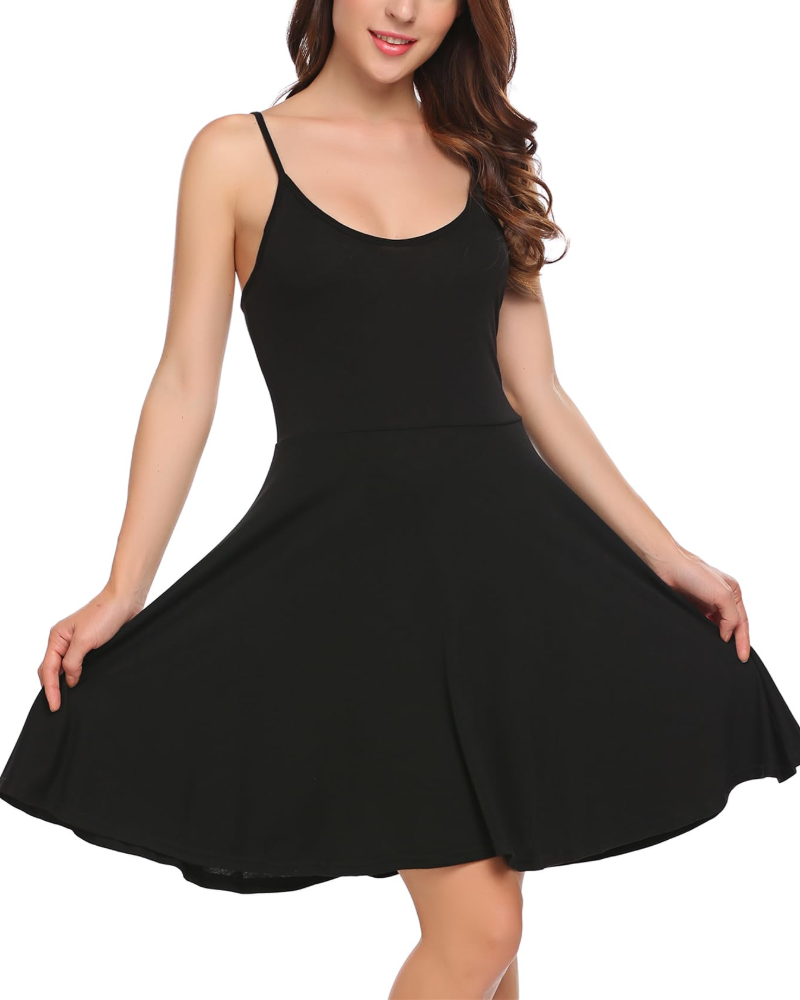 Robe Mini Femme en tissu léger, col V, coupe fluide – Menvelo