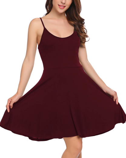 Robe Mini Femme en tissu léger, col V, coupe fluide – Menvelo
