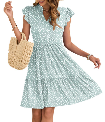 Robe Midi Femme en stretch, col V, coupe fluide – Menvelo