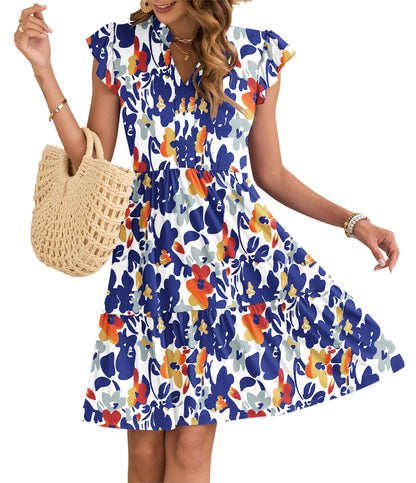 Robe Midi Femme en stretch, col V, coupe fluide – Menvelo