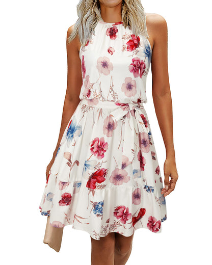 Robe Midi Femme en tissu léger, à volants, coupe fluide – Menvelo