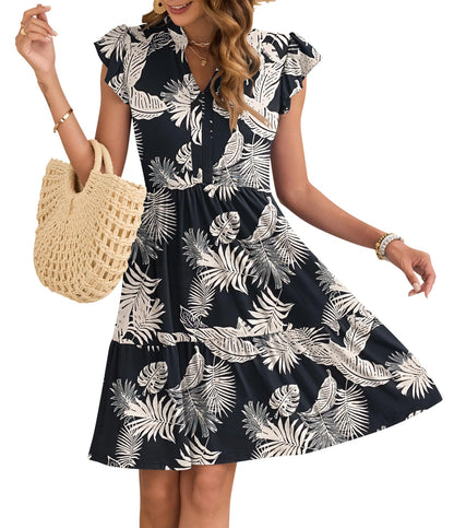 Robe Midi Femme en stretch, col V, coupe fluide – Menvelo