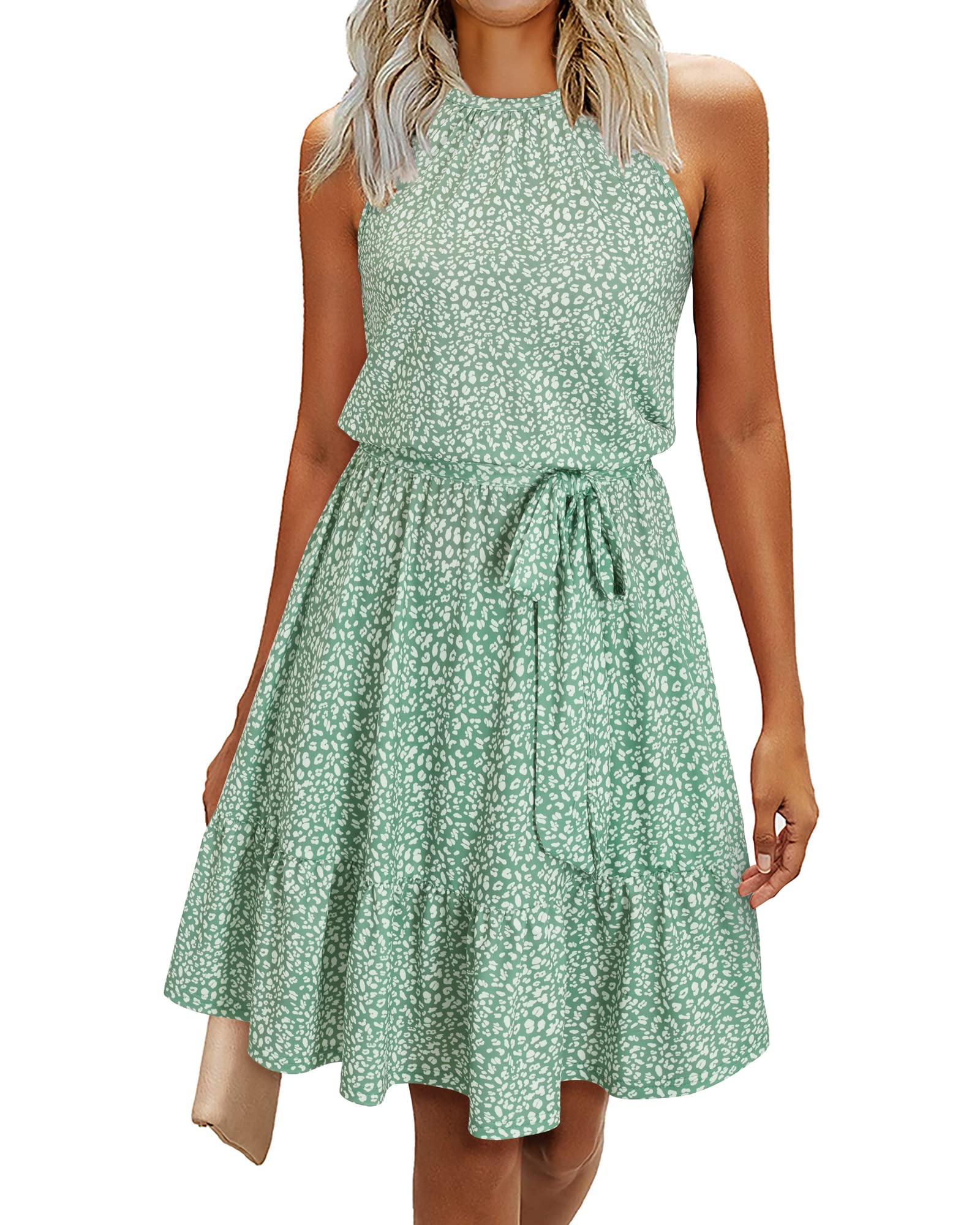 Robe Midi Femme en tissu léger, à volants, coupe fluide – Menvelo