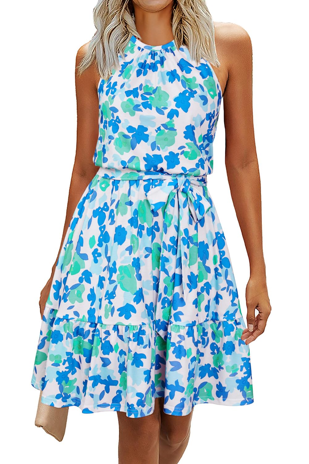 Robe Midi Femme en tissu léger, à volants, coupe fluide – Menvelo