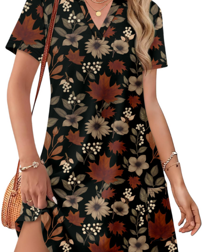 Sherry Robe Femme Été – Robe Midi Col V Élégante, Coupe Fluide Bohème pour Vacances & Mariage