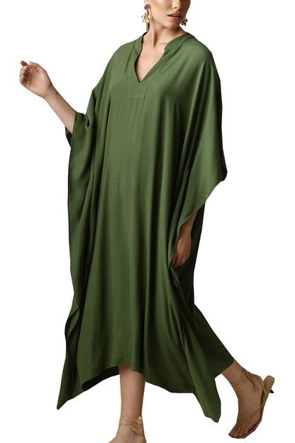 Eugenia Kimono Femme – Robe Plage Longue Ample, Col V & Manches Amples Cover-Up Été