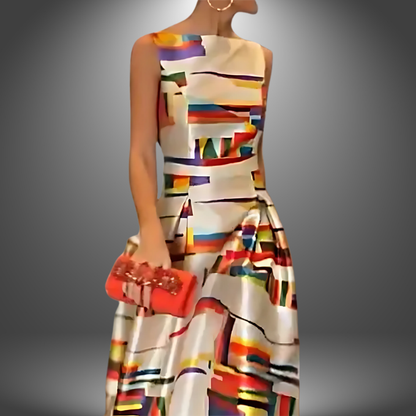 Sarah | Robe maxi colorblock tendance pour femme