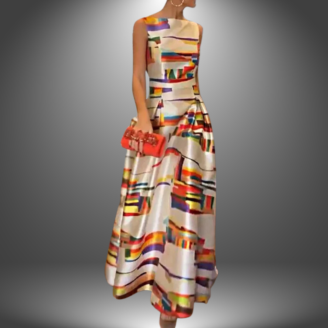 Sarah | Robe maxi colorblock tendance pour femme