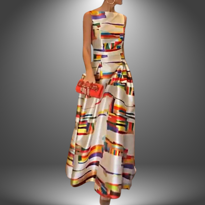 Sarah | Robe maxi colorblock tendance pour femme