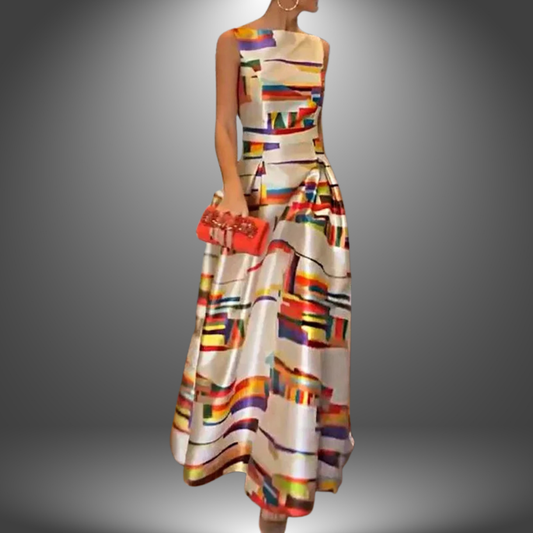 Sarah | Robe maxi colorblock tendance pour femme