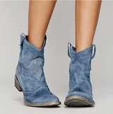 Bottines Western Femme Romane en Cuir à Talon Bas