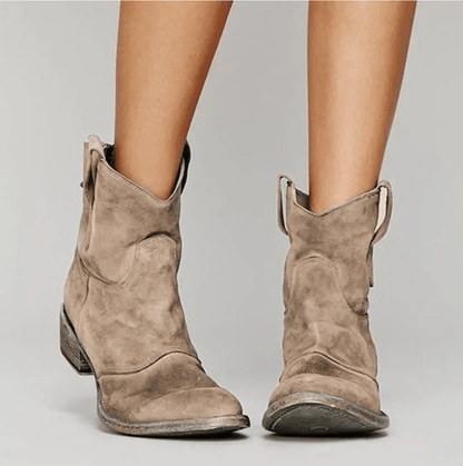 Bottines Western Femme Romane en Cuir à Talon Bas