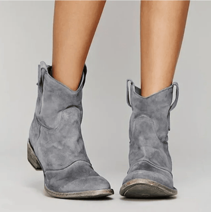Bottines Western Femme Romane en Cuir à Talon Bas