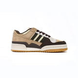 Adidas Forum Low Homme Femme x Atmos Khaki Brown, Baskets Basses en Cuir, Bride Auto-agrippante