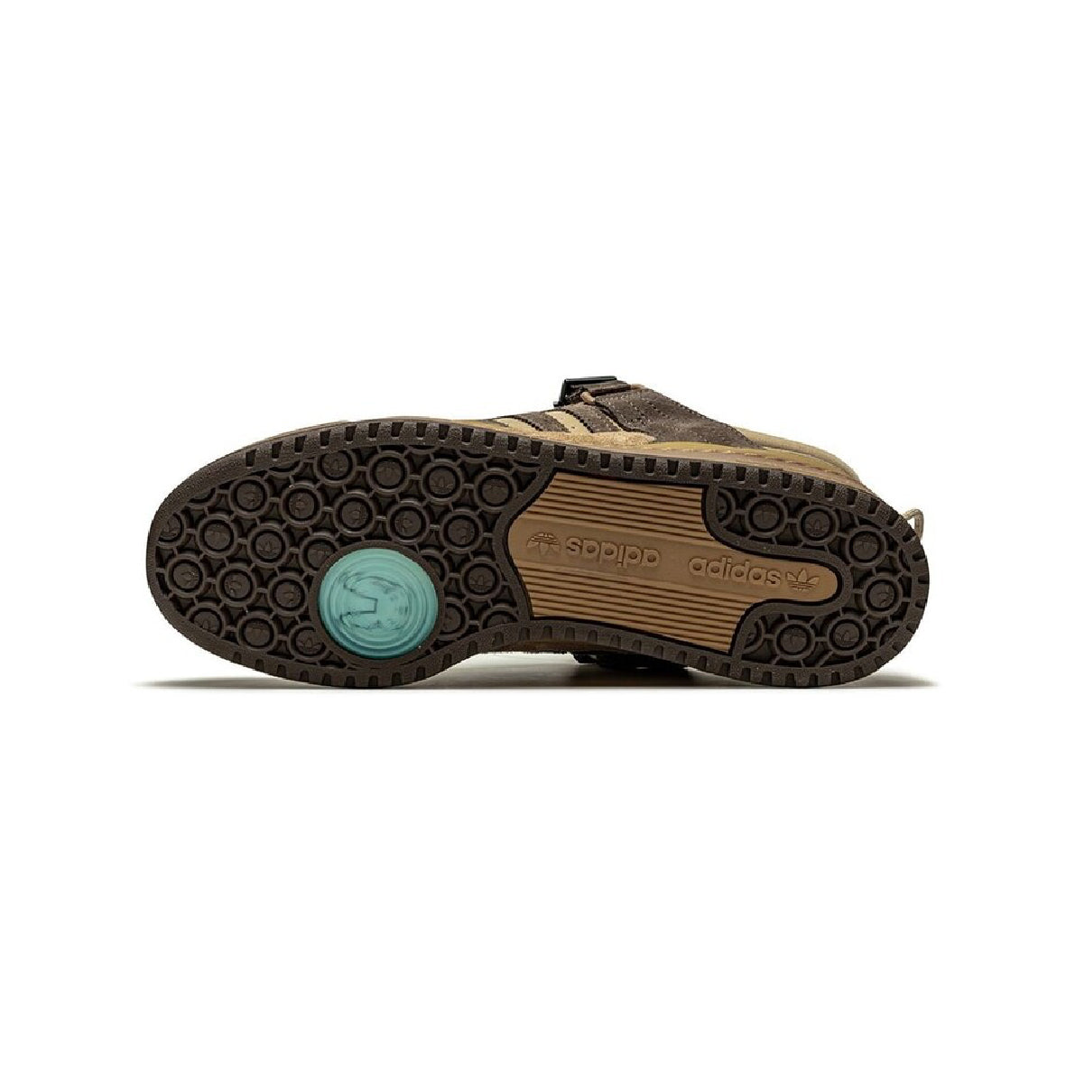 Adidas Forum Low x Bad Bunny The First Cafe baskets basses homme et femme en cuir marron, vue arrière