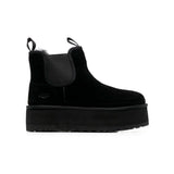 UGG Neumel Plateforme Chelsea Black – Bottines Chelsea Femme en Daim et Peau de Mouton