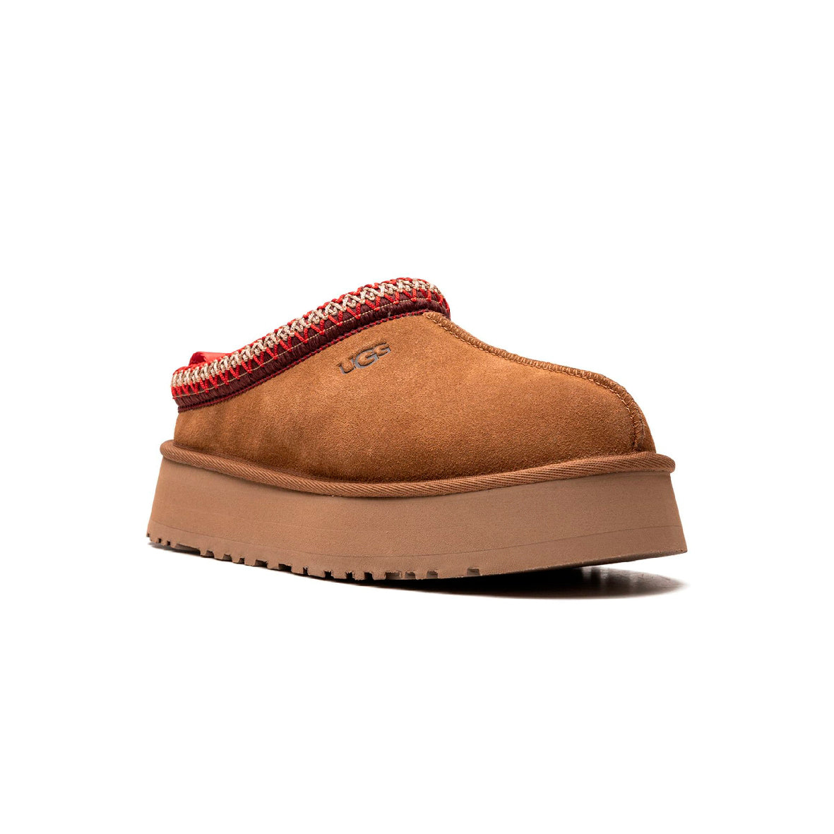 UGG Tazz Camel chaussons à plateforme femme en daim et peau de mouton camel, vue de face