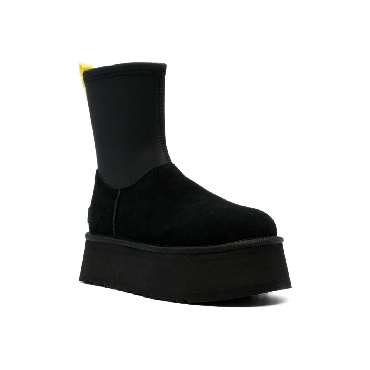 UGG Classic Dipper Boot Black bottines fourrées femme en daim et peau de mouton noir, vue de face
