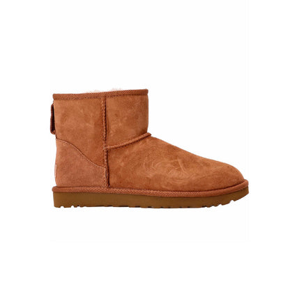 UGG Classic Camel bottes fourrées femme en daim et peau de mouton camel, vue de profil