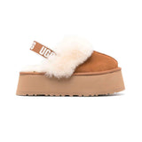 UGG Funkette Plateforme Camel – Mules Plateforme Femme en Daim et Peau de Mouton