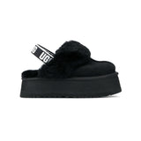 UGG Funkette Plateforme Black – Mules Plateforme Femme en Daim et Peau de Mouton