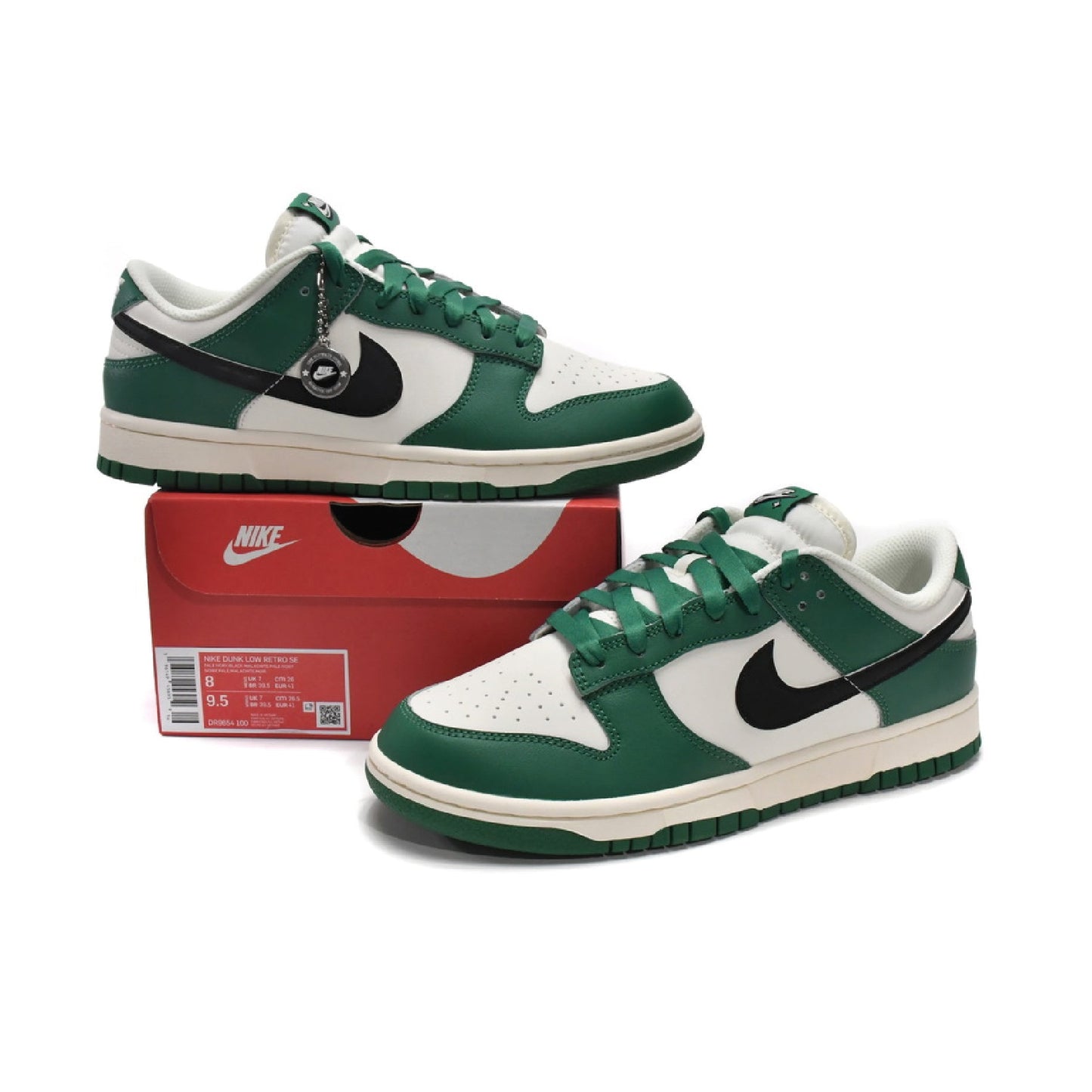 Nike Dunk Low White Green Lottery, Baskets Basses Unisexe Cuir – photo 4