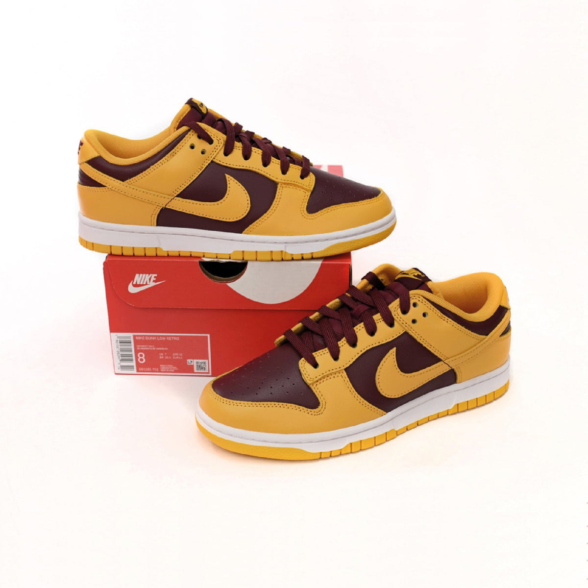 Nike Dunk Low Yellow Wine Baskets Bordeaux Jaune Homme Femme - 4