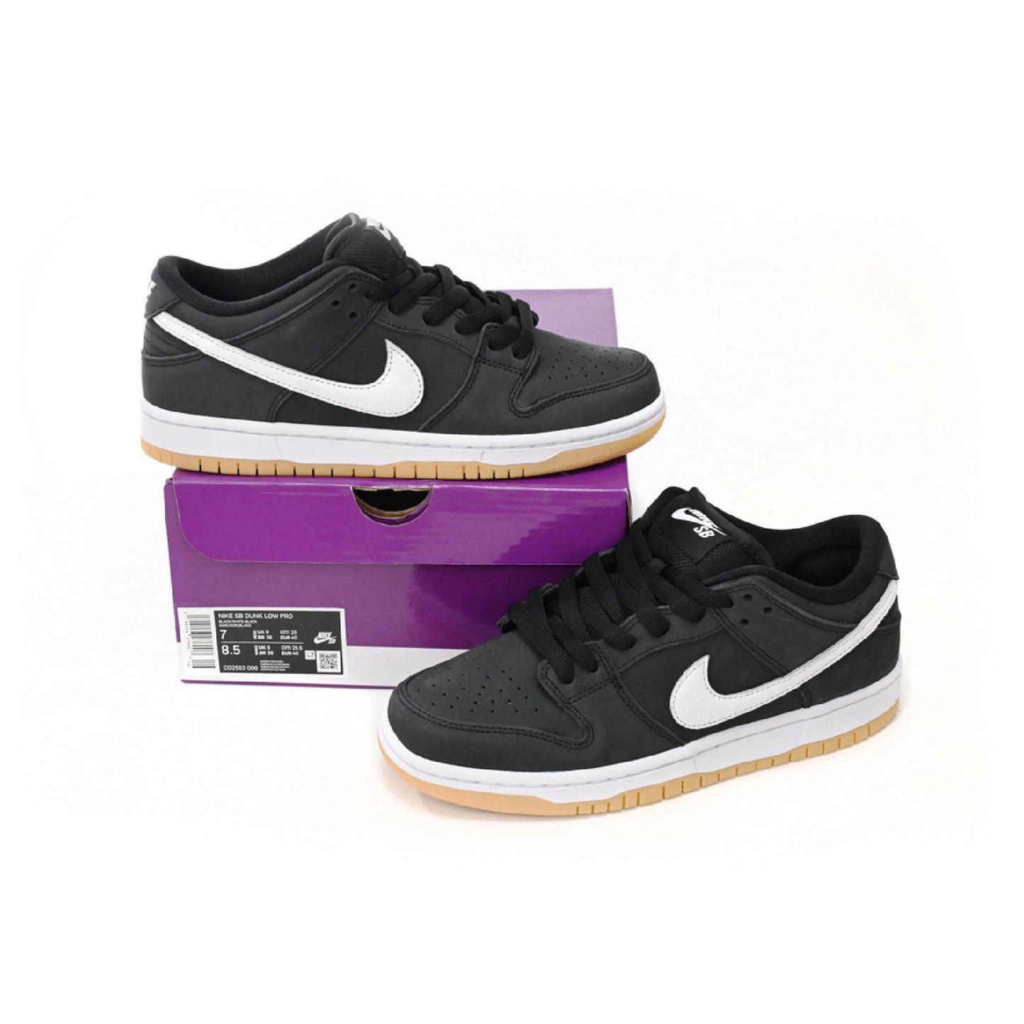 Nike Dunk Low SB Pro Black Gum, Baskets Basses Unisexe Cuir – photo 5