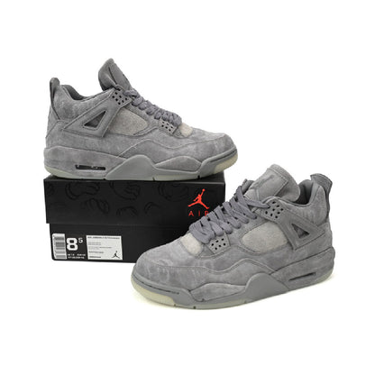 Air Jordan 4 Kaws baskets homme et femme en cuir gris, vue arrière