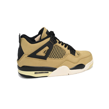 Air Jordan 4 Fossil baskets homme et femme en cuir beige, vue de face