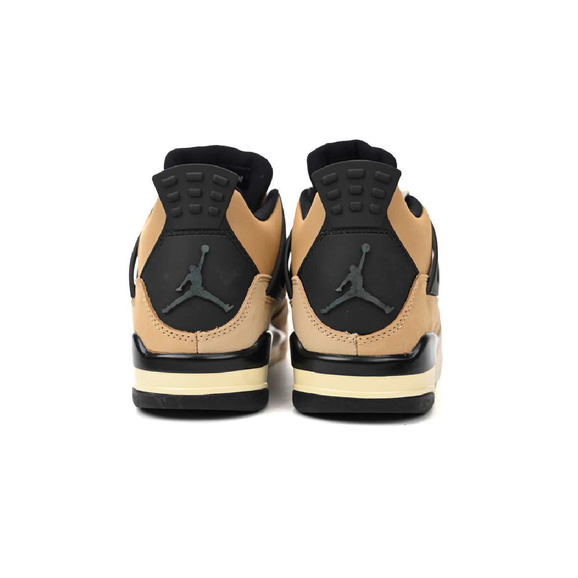 Air Jordan 4 Fossil baskets homme et femme en cuir beige, détail semelle
