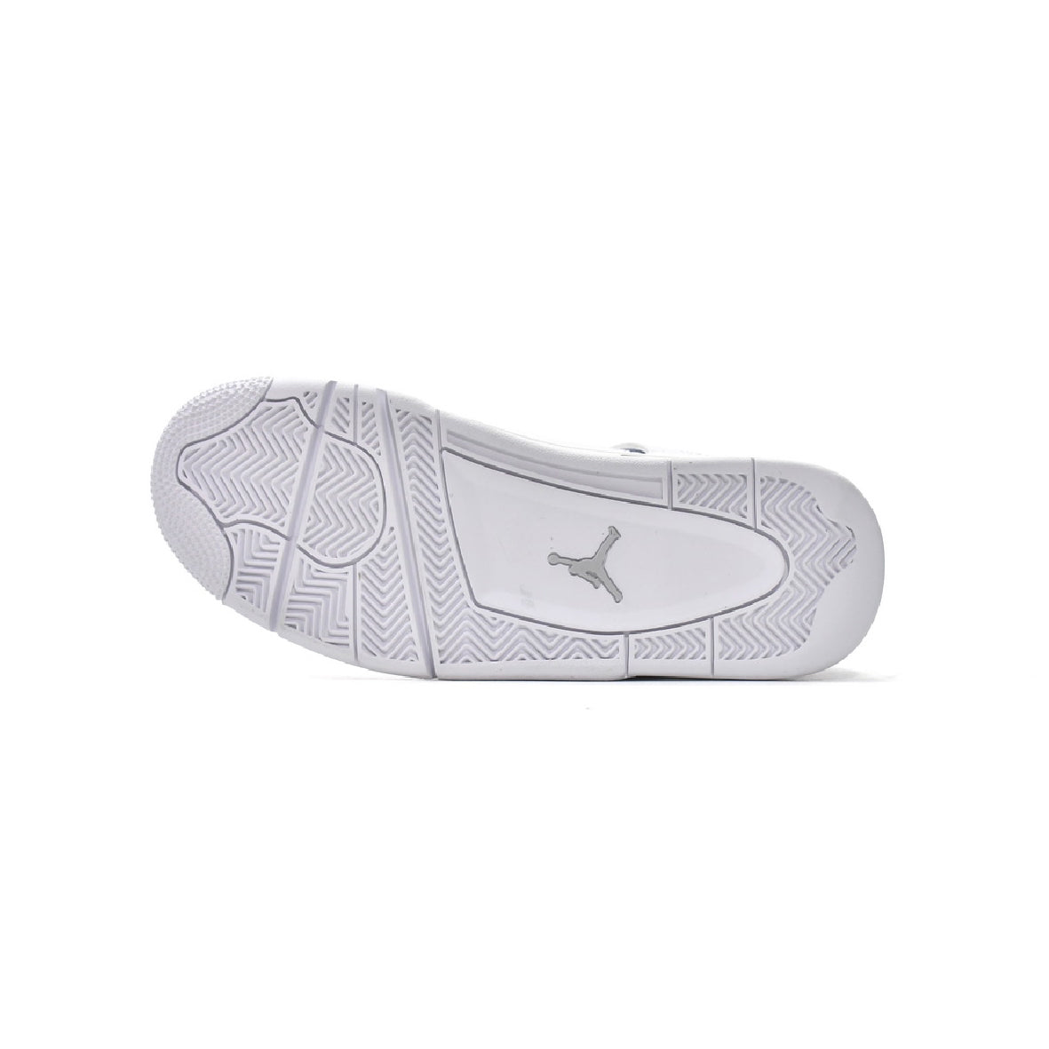 Air Jordan 4 Pure Money baskets homme et femme en cuir blanc, détail tige