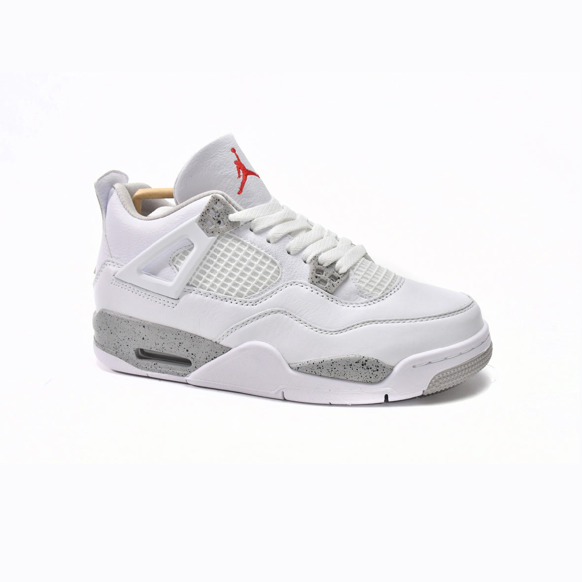 Air Jordan 4 Midnight Navy baskets homme en cuir bleu, vue de face