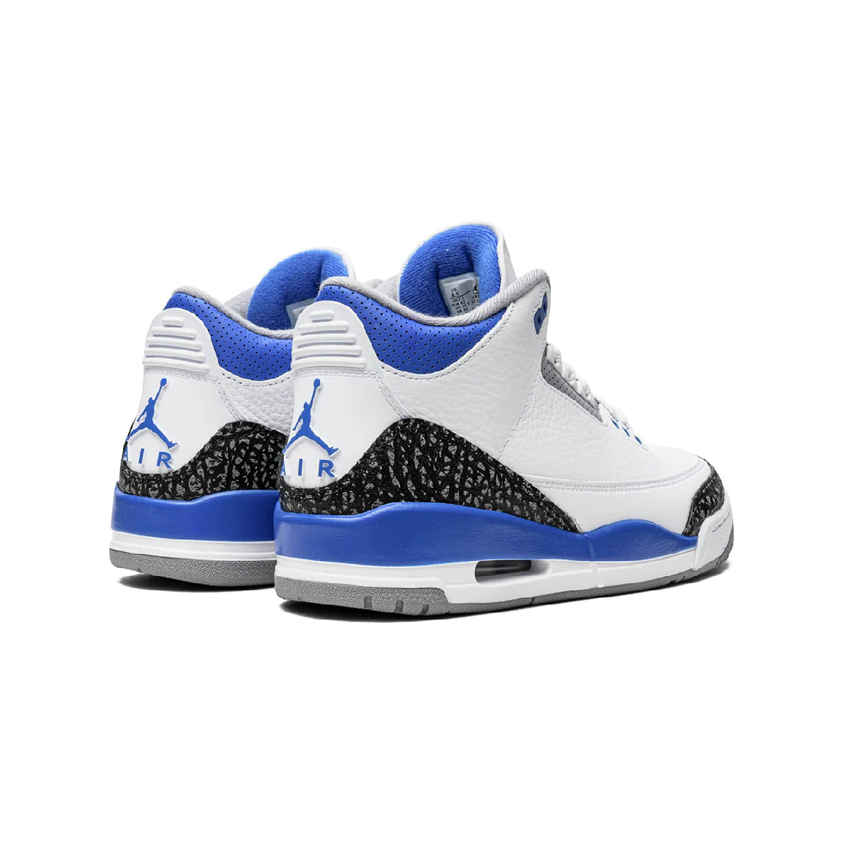 Air Jordan 3 Racer Blue baskets homme et femme en cuir bleu, vue de face