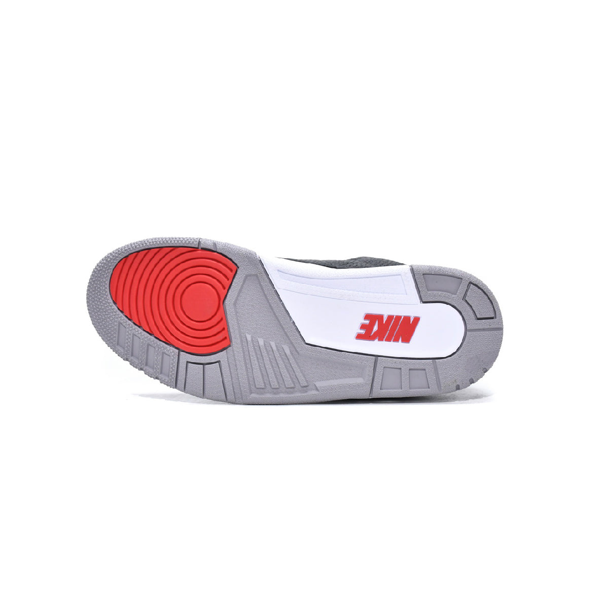 Air Jordan 3 A Ma Maniere Black Cement baskets homme et femme en cuir noir gris, détail tige