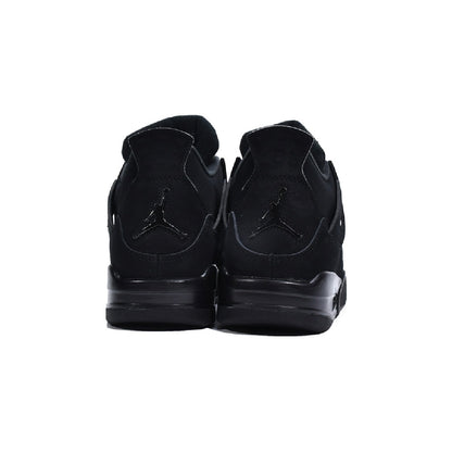 Air Jordan 4 Black Cat baskets homme et femme en mesh noir, détail semelle