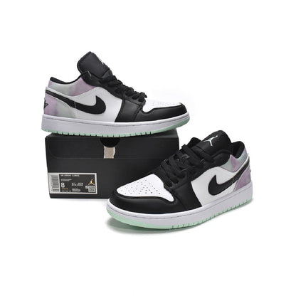 Air Jordan 1 Low Tie Dye baskets basses homme et femme en cuir multicolore, vue arrière