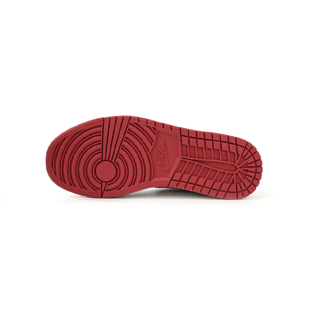 Air Jordan 1 High Track Red baskets montantes homme et femme en daim rouge, détail tige
