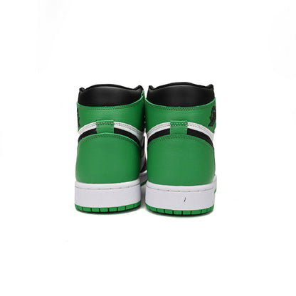 Air Jordan 1 High Lucky Green baskets montantes homme et femme en cuir vert, détail semelle
