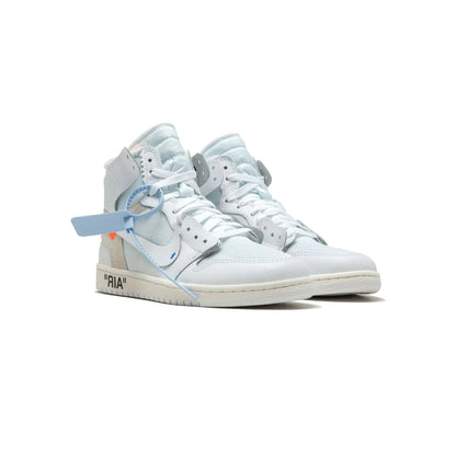 Air Jordan 1 High Off-White Euro baskets montantes homme en cuir blanc, vue de face