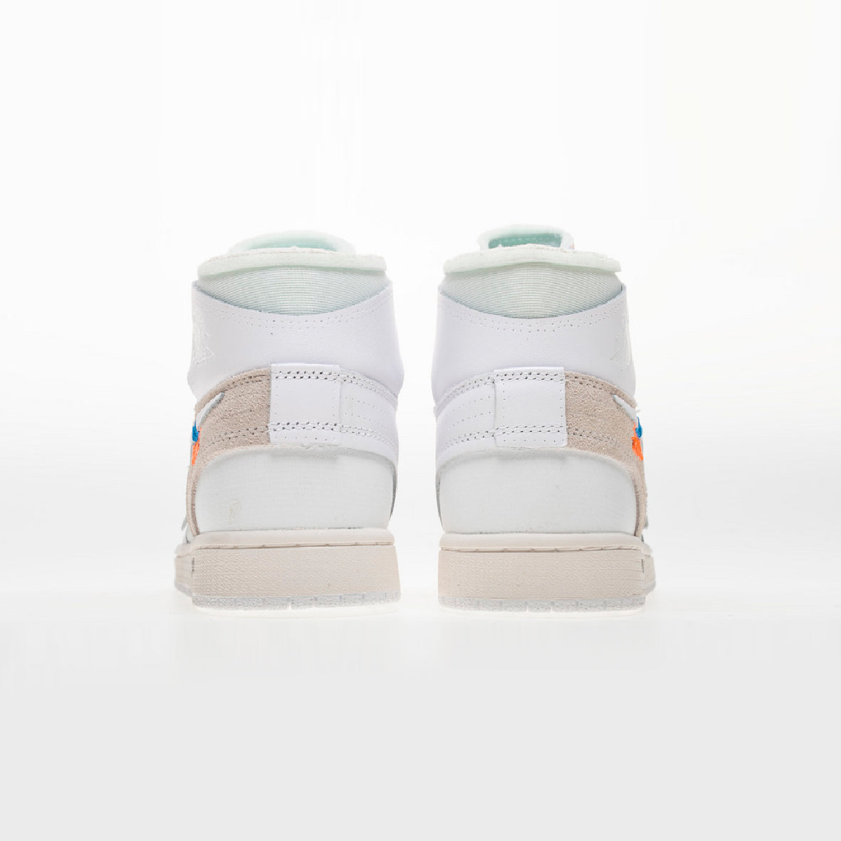 Air Jordan 1 High Off-White Euro baskets montantes homme en cuir blanc, détail semelle