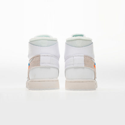 Air Jordan 1 High Off-White Euro baskets montantes homme en cuir blanc, détail semelle