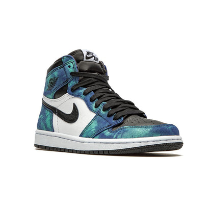 Air Jordan 1 High Tie-Dye baskets montantes homme et femme en cuir multicolore, vue de face
