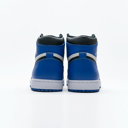 Air Jordan 1 High Fragment baskets montantes homme et femme en cuir noir blanc, détail semelle