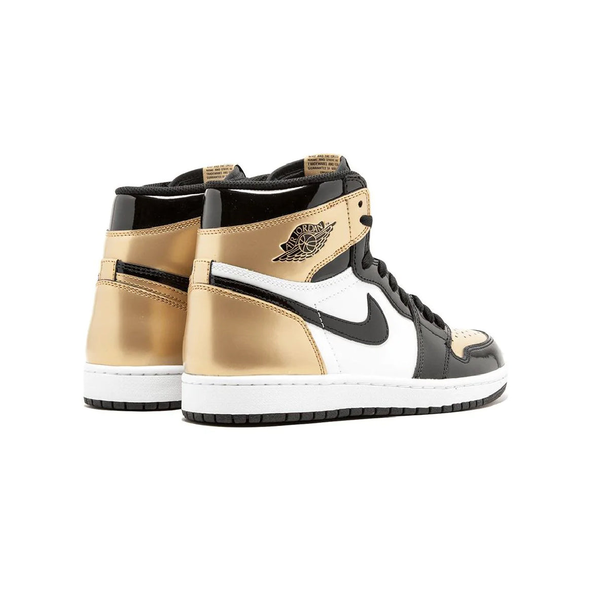 Air Jordan 1 High Gold Toe baskets montantes homme en cuir verni, vue de face