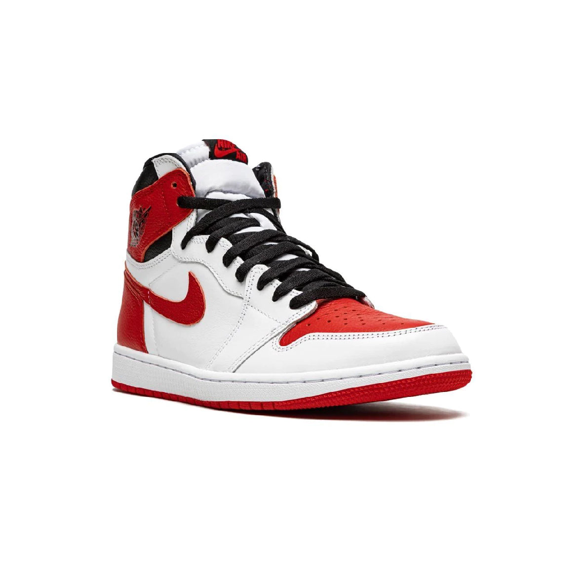 Air Jordan 1 High Heritage baskets montantes homme et femme en cuir noir rouge, vue de face