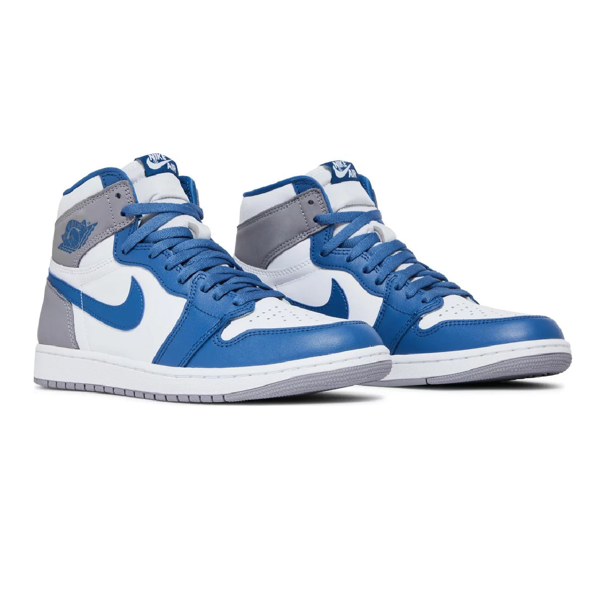 Air Jordan 1 High True Blue baskets montantes homme et femme en cuir bleu, vue de face