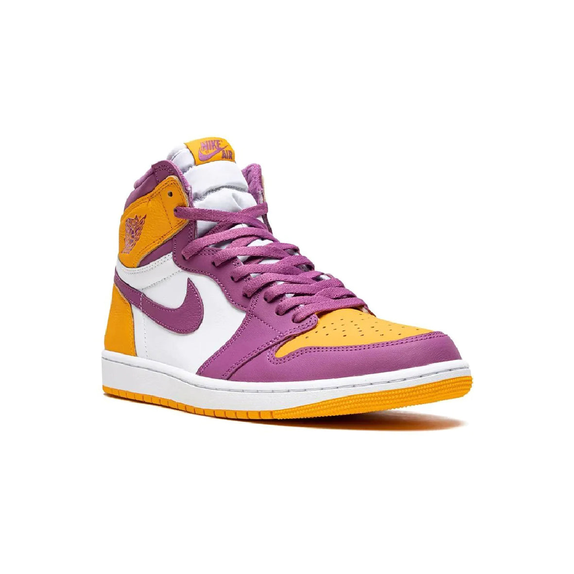 Air Jordan 1 High Brotherhood baskets montantes homme en cuir blanc violet, vue de face