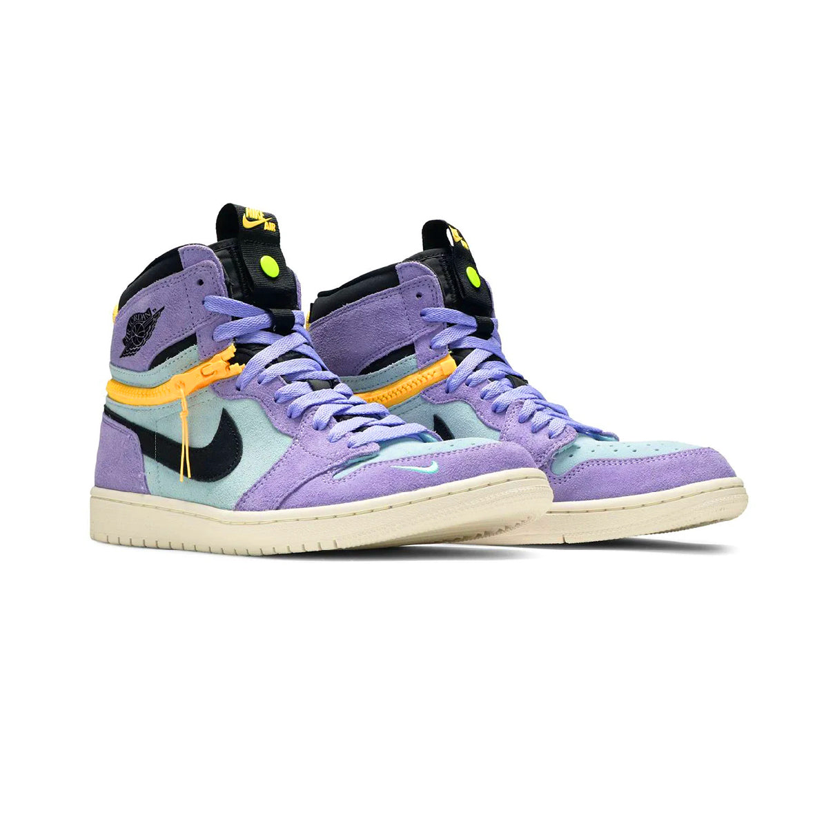 Air Jordan 1 High Switch Purple Pulse baskets montantes homme et femme en cuir violet, vue de face