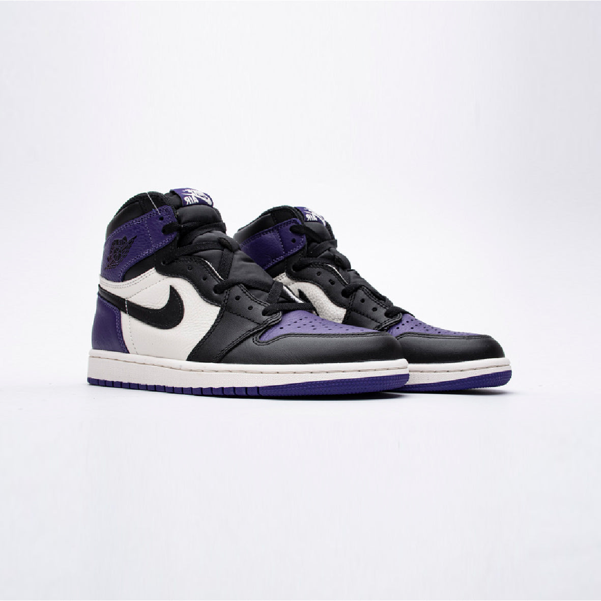 Air Jordan 1 High Court Purple baskets montantes homme en cuir violet, vue de face